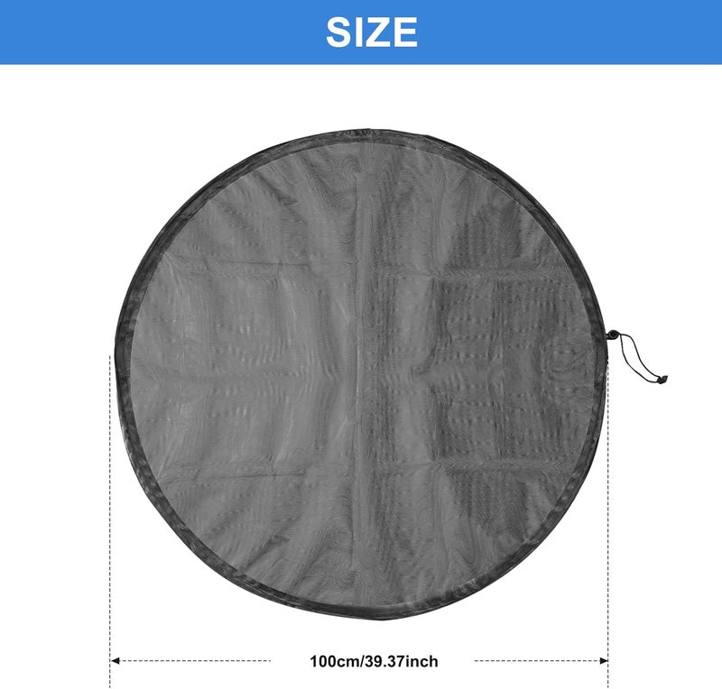 bruwaa 2 Pcs Mesh Cover for Rain Barrels with Drawstring, Rain Barrel Netting Screen to Collect Rainwater from Gutter, Keeps Leaves and Debris from Falling into Rain Barrels for Outdoor Garden-39 Inch - Image 2